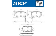 Sada brzdových destiček, kotoučová brzda SKF VKBP 90458 A