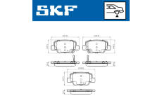 Sada brzdových destiček, kotoučová brzda SKF VKBP 90496 A