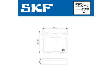 Sada brzdových destiček, kotoučová brzda SKF VKBP 90540