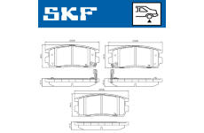 Sada brzdových destiček, kotoučová brzda SKF VKBP 90556 A