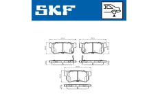 Sada brzdových destiček, kotoučová brzda SKF VKBP 90576 A