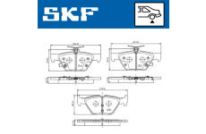 Sada brzdových destiček, kotoučová brzda SKF VKBP 91449 A