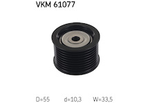Vratná/vodicí kladka, klínový žebrový řemen SKF VKM 61077