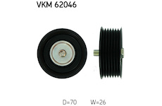 Vratná/vodicí kladka, klínový žebrový řemen SKF VKM 62046