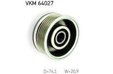 Vratná/vodicí kladka, klínový žebrový řemen SKF VKM 64027