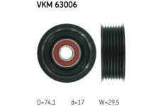 Vratná/vodicí kladka, klínový žebrový řemen SKF VKM 63006