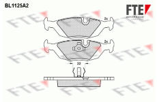 Sada brzdových destiček, kotoučová brzda FTE 9010037