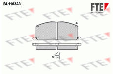 Sada brzdových destiček, kotoučová brzda FTE 9010043