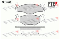 Sada brzdových destiček, kotoučová brzda FTE BL1168A3