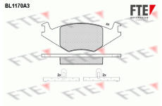 Sada brzdových destiček, kotoučová brzda FTE 9010048