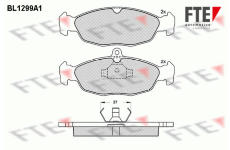 Sada brzdových destiček, kotoučová brzda FTE 9010096