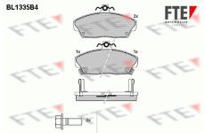Sada brzdových destiček, kotoučová brzda FTE 9010126