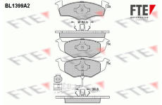 Sada brzdových destiček, kotoučová brzda FTE 9010172