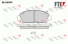 Sada brzdových destiček, kotoučová brzda FTE 9010182