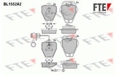 Sada brzdových destiček, kotoučová brzda FTE BL1552A2