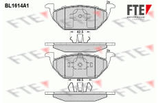 Sada brzdových destiček, kotoučová brzda FTE BL1614A1