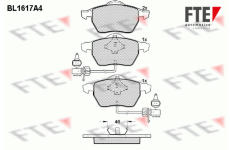 Sada brzdových destiček, kotoučová brzda FTE 9010251