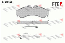 Sada brzdových destiček, kotoučová brzda FTE 9010286
