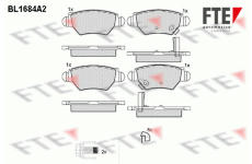 Sada brzdových destiček, kotoučová brzda FTE BL1684A2