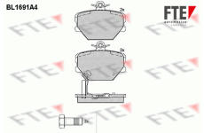 Sada brzdových destiček, kotoučová brzda FTE 9010302