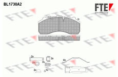 Sada brzdových destiček, kotoučová brzda FTE 9500023