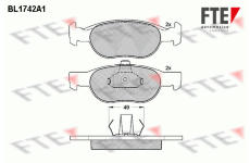 Sada brzdových destiček, kotoučová brzda FTE 9010326