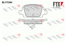 Sada brzdových destiček, kotoučová brzda FTE 9010334