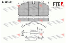 Sada brzdových destiček, kotoučová brzda FTE 9500042