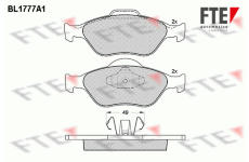 Sada brzdových destiček, kotoučová brzda FTE 9010348