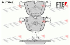 Sada brzdových destiček, kotoučová brzda FTE 9010371