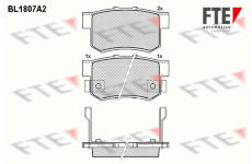 Sada brzdových destiček, kotoučová brzda FTE 9010383