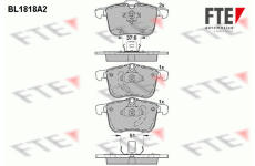 Sada brzdových destiček, kotoučová brzda FTE 9010396