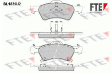 Sada brzdových destiček, kotoučová brzda FTE 9010415