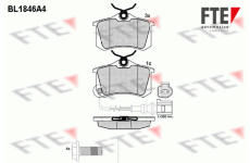 Sada brzdových destiček, kotoučová brzda FTE 9010426
