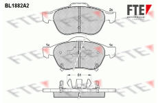 Sada brzdových destiček, kotoučová brzda FTE 9010467