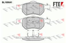 Sada brzdových destiček, kotoučová brzda FTE 9010471