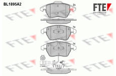 Sada brzdových destiček, kotoučová brzda FTE 9010483
