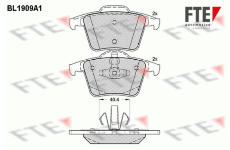 Sada brzdových destiček, kotoučová brzda FTE 9010498