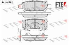 Sada brzdových destiček, kotoučová brzda FTE 9010506