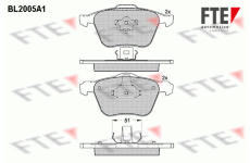 Sada brzdových destiček, kotoučová brzda FTE 9010590