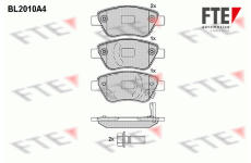 Sada brzdových destiček, kotoučová brzda FTE 9010596