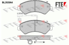 Sada brzdových destiček, kotoučová brzda FTE BL2020A4