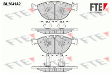 Sada brzdových destiček, kotoučová brzda FTE 9010627