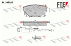 Sada brzdových destiček, kotoučová brzda FTE BL2045A4