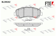 Sada brzdových destiček, kotoučová brzda FTE BL2062A2