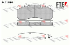 Sada brzdových destiček, kotoučová brzda FTE 9500007
