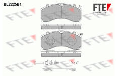 Sada brzdových destiček, kotoučová brzda FTE 9500010