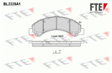 Sada brzdových destiček, kotoučová brzda FTE 9500078