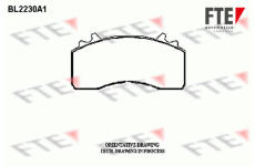 Sada brzdových destiček, kotoučová brzda FTE 9500079