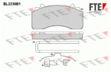 Sada brzdových destiček, kotoučová brzda FTE 9500080